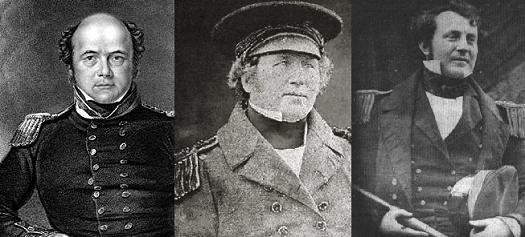 John Franklin, le capitaine du Terror, Francis Crozier et James Fitzjames, second de Franklin